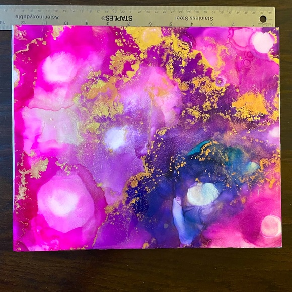 Abstract Alcohol Ink and Resin Painting | vibrant - Picture 2 of 5